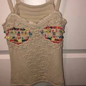 Very fun hand beaded tank top!
